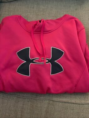Under Armour Hot Pink Hoodie with Black Logo